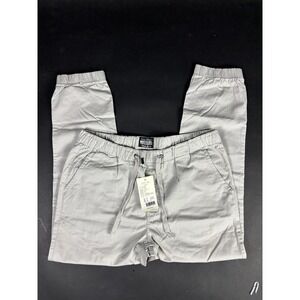 New!Matchstick Jogger Pants Men's 3XL Silver Gray Slash Pockets Drawstring Waist